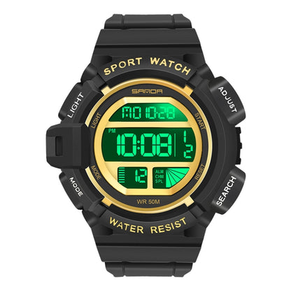 SANDA 2106 LED Digitalanzeige Leuchtender Wecker Herren Outdoor Sport Elektronische Uhr