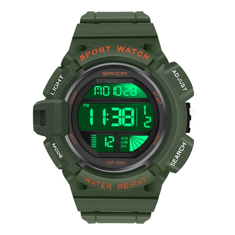 SANDA 2106 LED Digitalanzeige Leuchtender Wecker Herren Outdoor Sport Elektronische Uhr