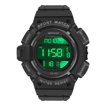 SANDA 2106 LED Digitalanzeige Leuchtender Wecker Herren Outdoor Sport Elektronische Uhr