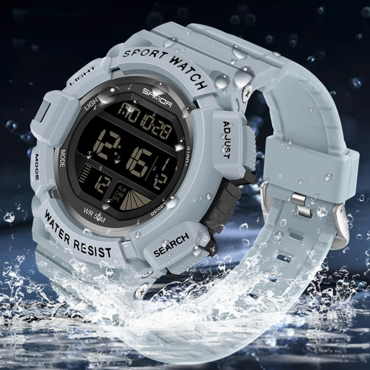 SANDA 2106 LED Digitalanzeige Leuchtender Wecker Herren Outdoor Sport Elektronische Uhr