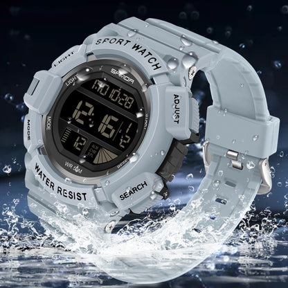 SANDA 2106 LED Digitalanzeige Leuchtender Wecker Herren Outdoor Sport Elektronische Uhr