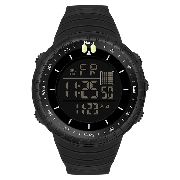 SANDA 6071 Montre électronique de sport multifonctionnelle pour homme avec écran numérique LED à trois compartiments, affichage lumineux et chronomètre.