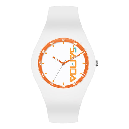 Montre à quartz SANDA 6076 pour femme, bracelet en silicone, cadran rond et simple