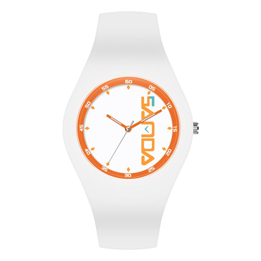 Montre à quartz SANDA 6076 pour femme, bracelet en silicone, cadran rond et simple