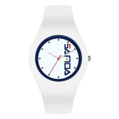Montre à quartz SANDA 6076 pour femme, bracelet en silicone, cadran rond et simple