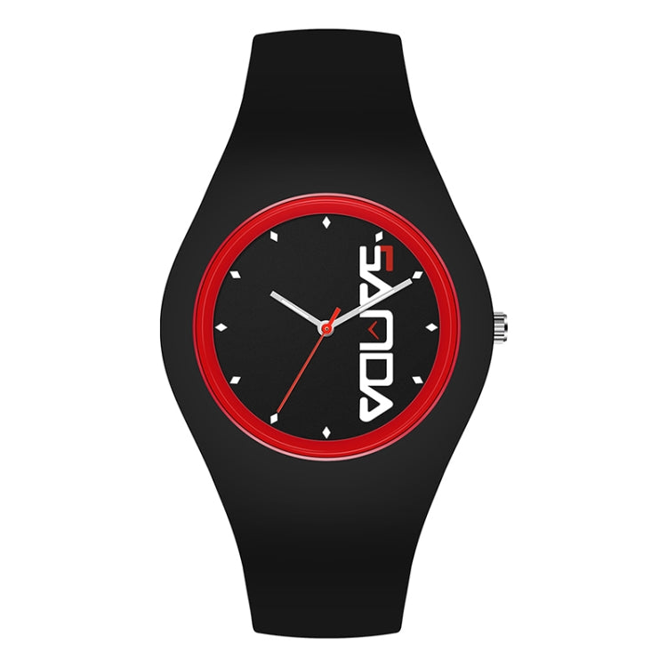 Montre à quartz SANDA 6076 pour femme, bracelet en silicone, cadran rond et simple