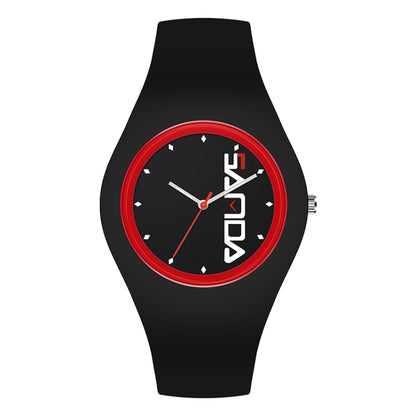 Montre à quartz SANDA 6076 pour femme, bracelet en silicone, cadran rond et simple