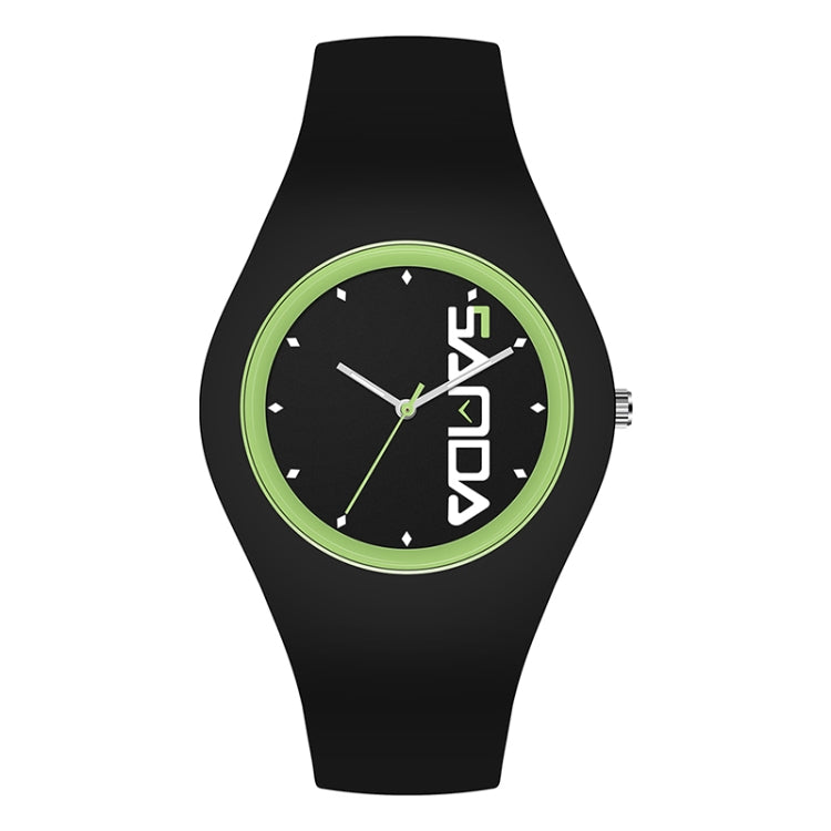 Montre à quartz SANDA 6076 pour femme, bracelet en silicone, cadran rond et simple