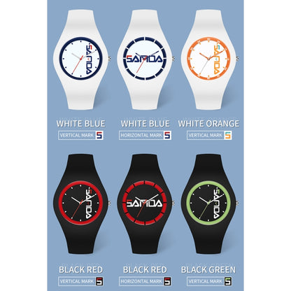 Montre à quartz SANDA 6076 pour femme, bracelet en silicone, cadran rond et simple