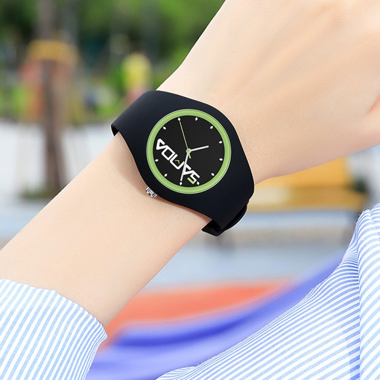Montre à quartz SANDA 6076 pour femme, bracelet en silicone, cadran rond et simple
