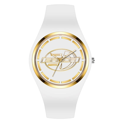 Montre à Quartz pour Femmes SANDA 6077, Cadran Rond à Icônes Simples, Bracelet en Silicone