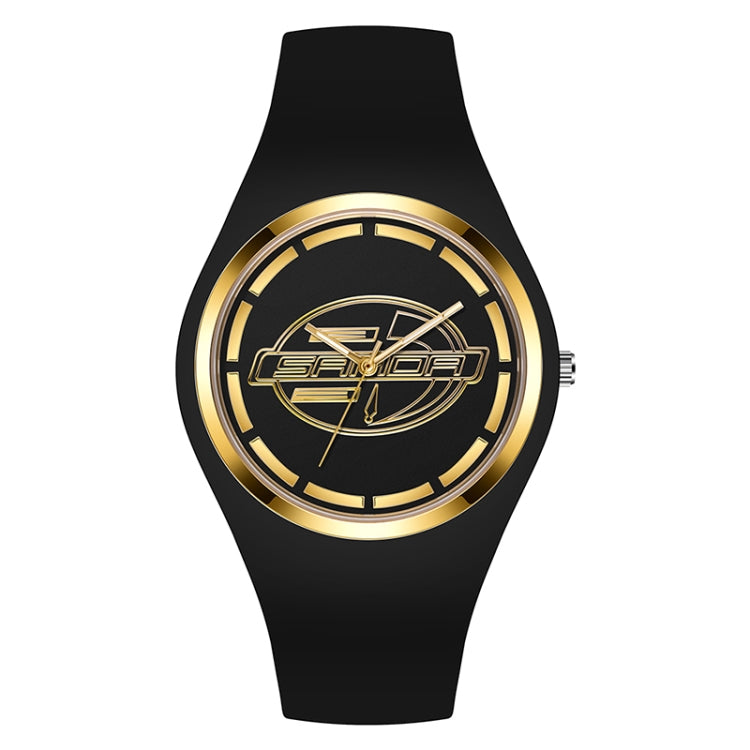 Montre à Quartz pour Femmes SANDA 6077, Cadran Rond à Icônes Simples, Bracelet en Silicone