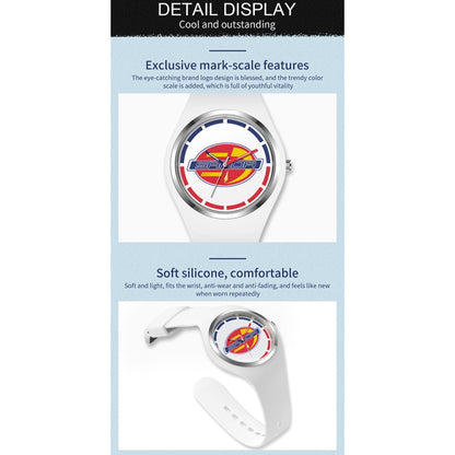 Montre à Quartz pour Femmes SANDA 6077, Cadran Rond à Icônes Simples, Bracelet en Silicone