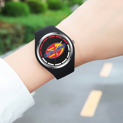 Montre à Quartz pour Femmes SANDA 6077, Cadran Rond à Icônes Simples, Bracelet en Silicone