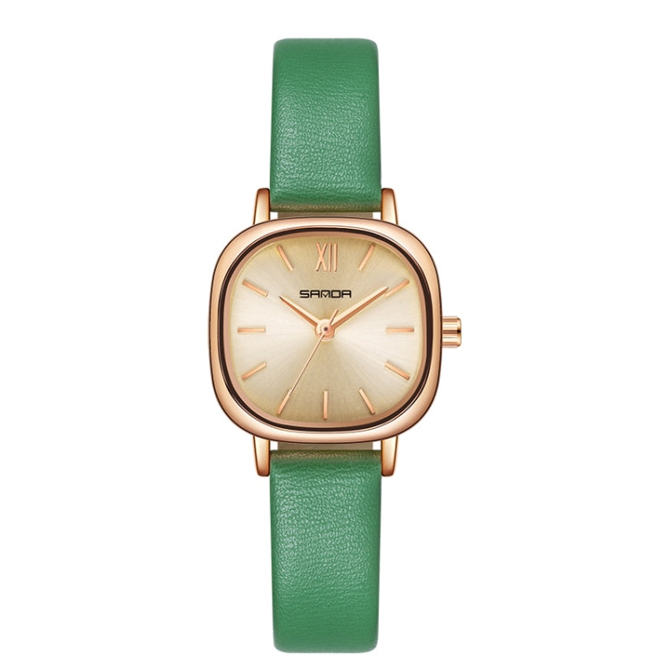 SANDA P1098 Montre à quartz pour femme avec cadran ovale et barre simple