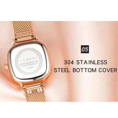 SANDA P1098 Montre à quartz pour femme avec cadran ovale et barre simple