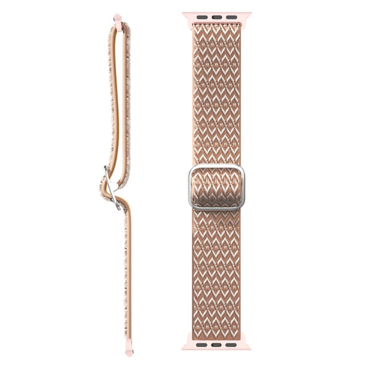 Adjustable Rhombic Texture Elastic Replacement Strap Watchband For Apple Watch Series, 7 45mm / 6 & SE & 5 & 4 44mm / 3 & 2 & 1 42mm, 7 41mm / 6 & SE & 5 & 4 40mm / 3 & 2 & 1 38mm