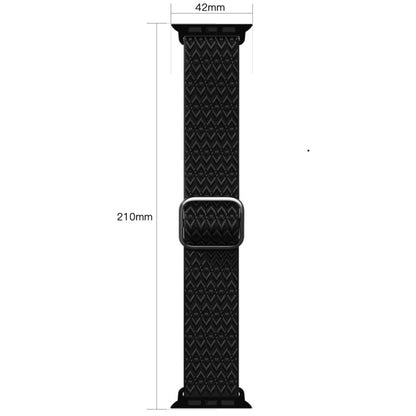 Adjustable Rhombic Texture Elastic Replacement Strap Watchband For Apple Watch Series, 7 45mm / 6 & SE & 5 & 4 44mm / 3 & 2 & 1 42mm, 7 41mm / 6 & SE & 5 & 4 40mm / 3 & 2 & 1 38mm