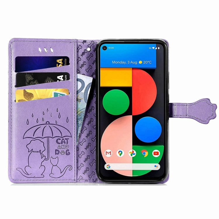 Lovely Cat and Dog Embossing Pattern Horizontal Flip Leather Case , with Holder & Card Slots & Wallet & Cartoon Clasp & Lanyard, For Google Pixel 5a 5G, For LG Velvet 2 Pro, For Motorola Edge 20 Pro, For OPPO Reno6 Z, For OPPO Realme C20               ...