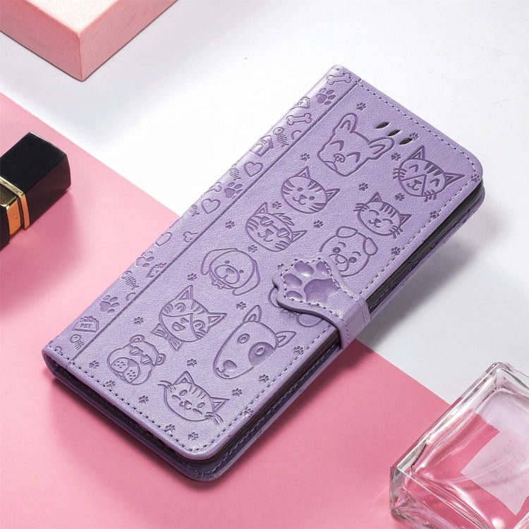 Lovely Cat and Dog Embossing Pattern Horizontal Flip Leather Case , with Holder & Card Slots & Wallet & Cartoon Clasp & Lanyard, For Google Pixel 5a 5G, For LG Velvet 2 Pro, For Motorola Edge 20 Pro, For OPPO Reno6 Z, For OPPO Realme C20               ...
