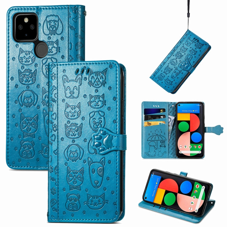 Lovely Cat and Dog Embossing Pattern Horizontal Flip Leather Case , with Holder & Card Slots & Wallet & Cartoon Clasp & Lanyard, For Google Pixel 5a 5G, For LG Velvet 2 Pro, For Motorola Edge 20 Pro, For OPPO Reno6 Z, For OPPO Realme C20               ...