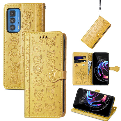 Lovely Cat and Dog Embossing Pattern Horizontal Flip Leather Case , with Holder & Card Slots & Wallet & Cartoon Clasp & Lanyard, For Google Pixel 5a 5G, For LG Velvet 2 Pro, For Motorola Edge 20 Pro, For OPPO Reno6 Z, For OPPO Realme C20               ...