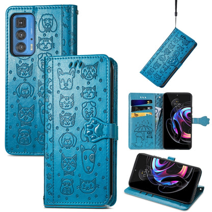 Lovely Cat and Dog Embossing Pattern Horizontal Flip Leather Case , with Holder & Card Slots & Wallet & Cartoon Clasp & Lanyard, For Google Pixel 5a 5G, For LG Velvet 2 Pro, For Motorola Edge 20 Pro, For OPPO Reno6 Z, For OPPO Realme C20               ...