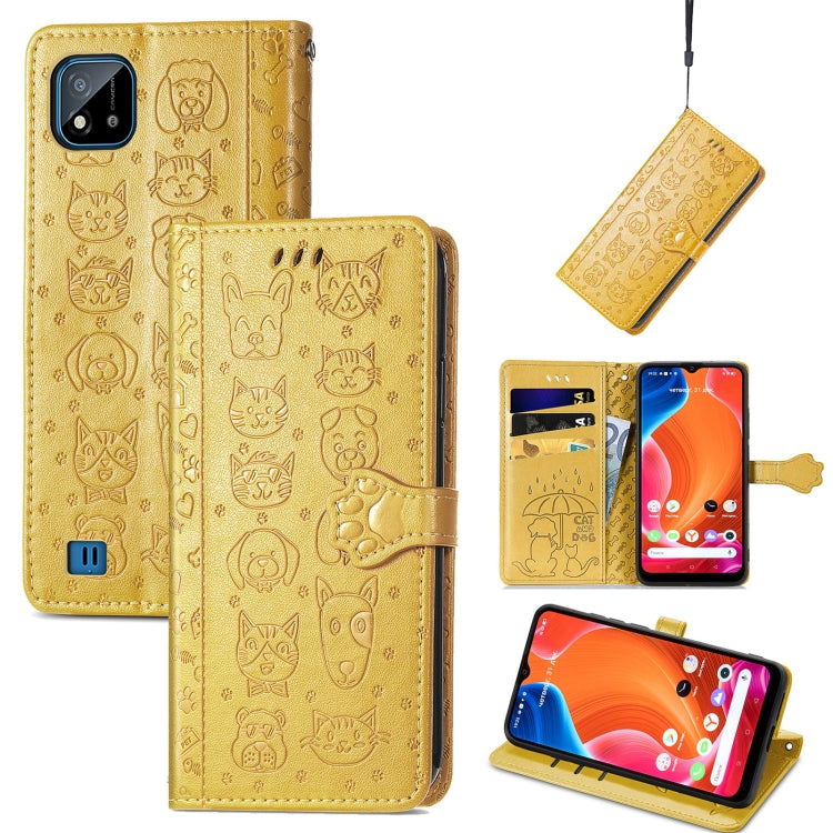 Lovely Cat and Dog Embossing Pattern Horizontal Flip Leather Case , with Holder & Card Slots & Wallet & Cartoon Clasp & Lanyard, For Google Pixel 5a 5G, For LG Velvet 2 Pro, For Motorola Edge 20 Pro, For OPPO Reno6 Z, For OPPO Realme C20               ...