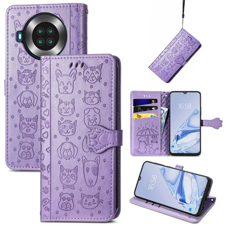 Lovely Cat and Dog Embossing Pattern Horizontal Flip Leather Case , with Holder & Card Slots & Wallet & Cartoon Clasp & Lanyard, For Google Pixel 5a 5G, For LG Velvet 2 Pro, For Motorola Edge 20 Pro, For OPPO Reno6 Z, For OPPO Realme C20               ...