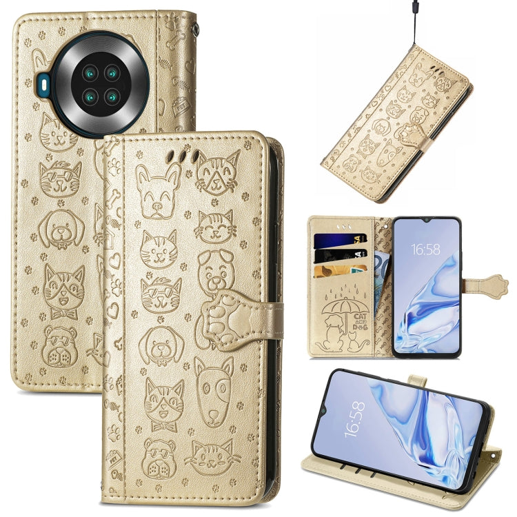 Lovely Cat and Dog Embossing Pattern Horizontal Flip Leather Case , with Holder & Card Slots & Wallet & Cartoon Clasp & Lanyard, For Google Pixel 5a 5G, For LG Velvet 2 Pro, For Motorola Edge 20 Pro, For OPPO Reno6 Z, For OPPO Realme C20               ...