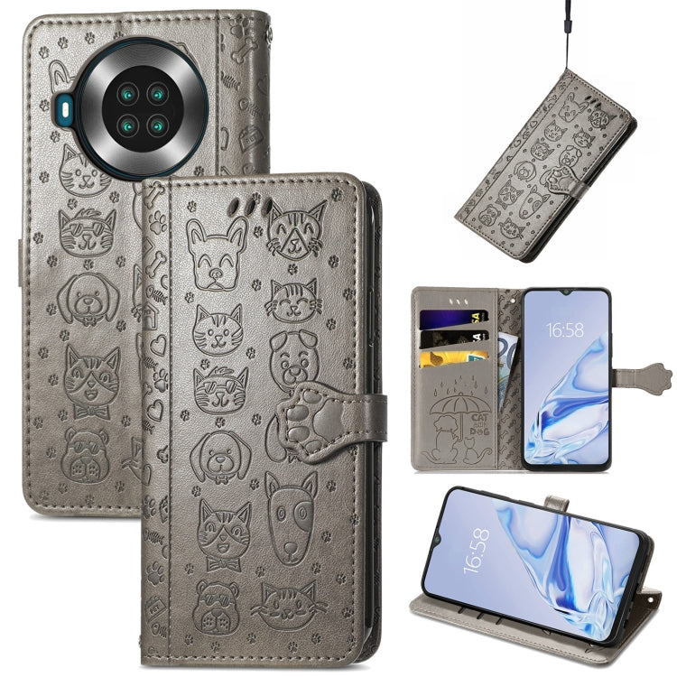 Lovely Cat and Dog Embossing Pattern Horizontal Flip Leather Case , with Holder & Card Slots & Wallet & Cartoon Clasp & Lanyard, For Google Pixel 5a 5G, For LG Velvet 2 Pro, For Motorola Edge 20 Pro, For OPPO Reno6 Z, For OPPO Realme C20               ...