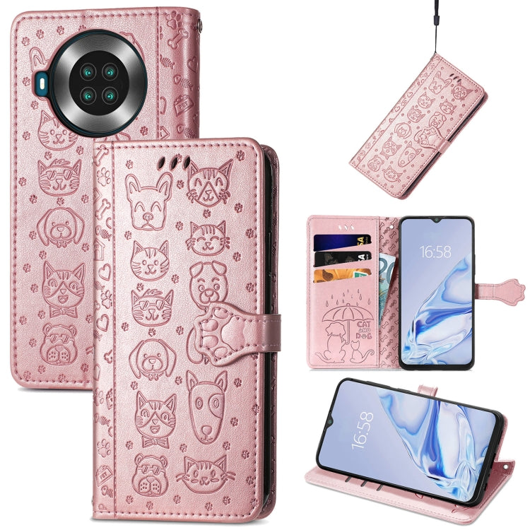Lovely Cat and Dog Embossing Pattern Horizontal Flip Leather Case , with Holder & Card Slots & Wallet & Cartoon Clasp & Lanyard, For Google Pixel 5a 5G, For LG Velvet 2 Pro, For Motorola Edge 20 Pro, For OPPO Reno6 Z, For OPPO Realme C20               ...
