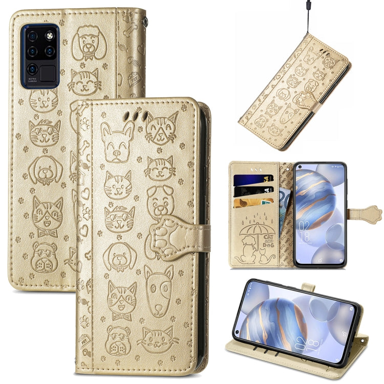 Lovely Cat and Dog Embossing Pattern Horizontal Flip Leather Case , with Holder & Card Slots & Wallet & Cartoon Clasp & Lanyard, For Google Pixel 5a 5G, For LG Velvet 2 Pro, For Motorola Edge 20 Pro, For OPPO Reno6 Z, For OPPO Realme C20               ...