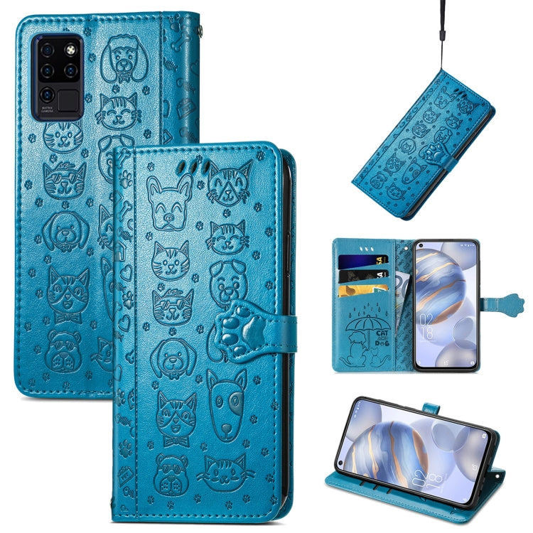 Lovely Cat and Dog Embossing Pattern Horizontal Flip Leather Case , with Holder & Card Slots & Wallet & Cartoon Clasp & Lanyard, For Google Pixel 5a 5G, For LG Velvet 2 Pro, For Motorola Edge 20 Pro, For OPPO Reno6 Z, For OPPO Realme C20               ...