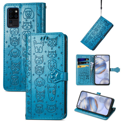 Lovely Cat and Dog Embossing Pattern Horizontal Flip Leather Case , with Holder & Card Slots & Wallet & Cartoon Clasp & Lanyard, For Google Pixel 5a 5G, For LG Velvet 2 Pro, For Motorola Edge 20 Pro, For OPPO Reno6 Z, For OPPO Realme C20               ...