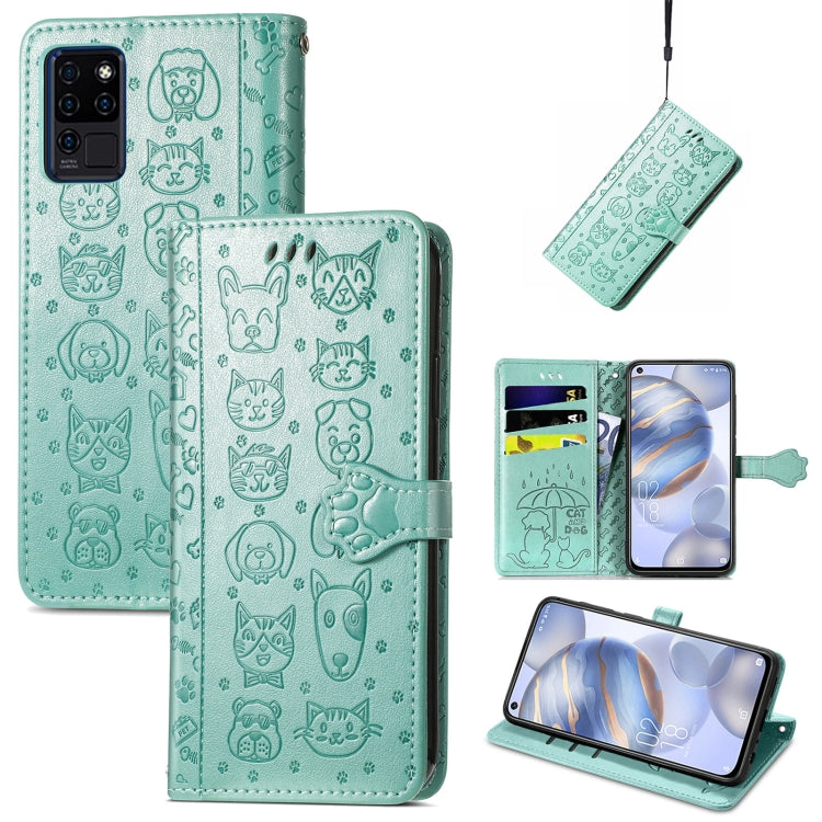 Lovely Cat and Dog Embossing Pattern Horizontal Flip Leather Case , with Holder & Card Slots & Wallet & Cartoon Clasp & Lanyard, For Google Pixel 5a 5G, For LG Velvet 2 Pro, For Motorola Edge 20 Pro, For OPPO Reno6 Z, For OPPO Realme C20               ...