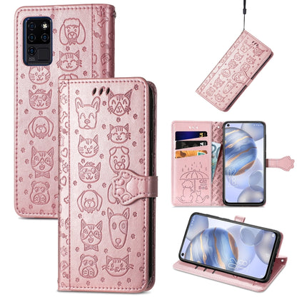 Lovely Cat and Dog Embossing Pattern Horizontal Flip Leather Case , with Holder & Card Slots & Wallet & Cartoon Clasp & Lanyard, For Google Pixel 5a 5G, For LG Velvet 2 Pro, For Motorola Edge 20 Pro, For OPPO Reno6 Z, For OPPO Realme C20               ...