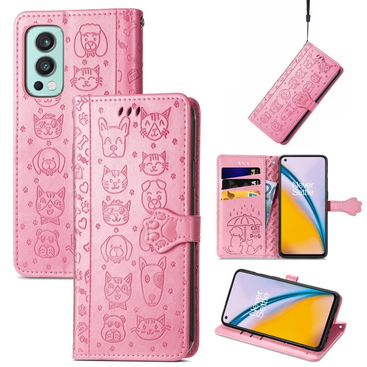 Lovely Cat and Dog Embossing Pattern Horizontal Flip Leather Case , with Holder & Card Slots & Wallet & Cartoon Clasp & Lanyard, For Google Pixel 5a 5G, For LG Velvet 2 Pro, For Motorola Edge 20 Pro, For OPPO Reno6 Z, For OPPO Realme C20               ...