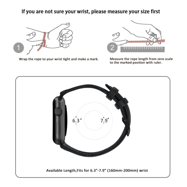Oil Wax Genuine Leather Strap Watchband, For Apple Watch Series 8&7 41mm / SE 2&6&SE&5&4 40mm / 3&2&1 38mm, For Apple Watch Series 7 41mm / 6 & SE & 5 & 4 40mm / 3 & 2 & 1 38mm                                                                            ...