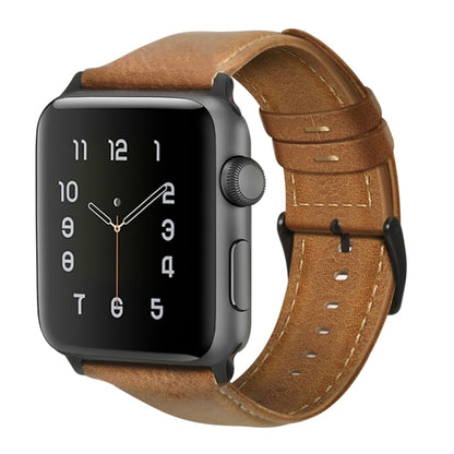 Oil Wax Genuine Leather Strap Watchband, For Apple Watch Series 8&7 41mm / SE 2&6&SE&5&4 40mm / 3&2&1 38mm, For Apple Watch Series 7 41mm / 6 & SE & 5 & 4 40mm / 3 & 2 & 1 38mm����������������������������������������������������������������������������...