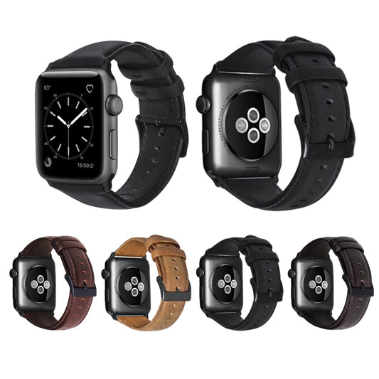 Oil Wax Genuine Leather Strap Watchband, For Apple Watch Series 8&7 41mm / SE 2&6&SE&5&4 40mm / 3&2&1 38mm, For Apple Watch Series 7 41mm / 6 & SE & 5 & 4 40mm / 3 & 2 & 1 38mm����������������������������������������������������������������������������...