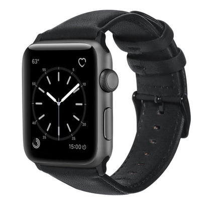 Oil Wax Genuine Leather Strap Watchband, For Apple Watch Series 8&7 41mm / SE 2&6&SE&5&4 40mm / 3&2&1 38mm, For Apple Watch Series 7 41mm / 6 & SE & 5 & 4 40mm / 3 & 2 & 1 38mm                                                                            ...
