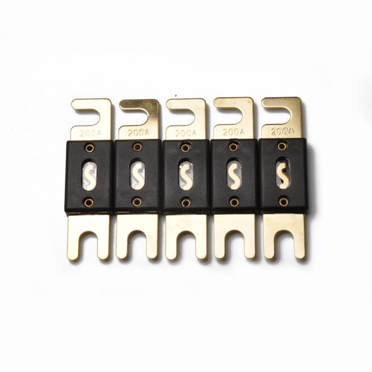 5 PCS 200A Gold-plated Large Forkbolt Car ANL Fuse, 200A