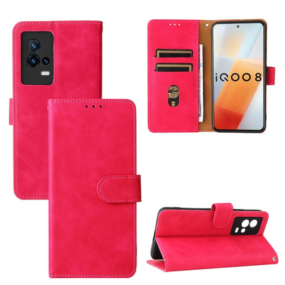 Solid Color Skin Feel Magnetic Buckle Horizontal Flip Calf Texture PU Leather Case with Holder & Card Slots & Wallet, For OPPO Realme C21Y, For vivo iQOO 8