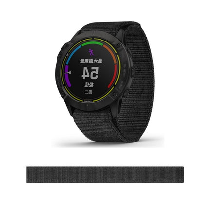 22mm Knitted Nylon Loop Replacement Watchband, For Garmin Fenix 6