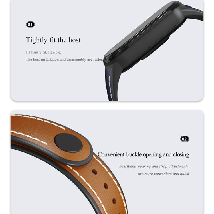 MIJOBS TPU + Leather Replacement Strap Watchband, For Xiaomi Mi Band 5 / 6
