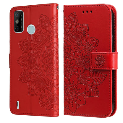 7-petal Flowers Embossing Pattern Horizontal Flip PU Leather Case with Holder & Card Slots & Wallet & Photo Frame, For Tecno Pop 2 F, For Tecno Spark 6, For Tecno Spark 6 Go