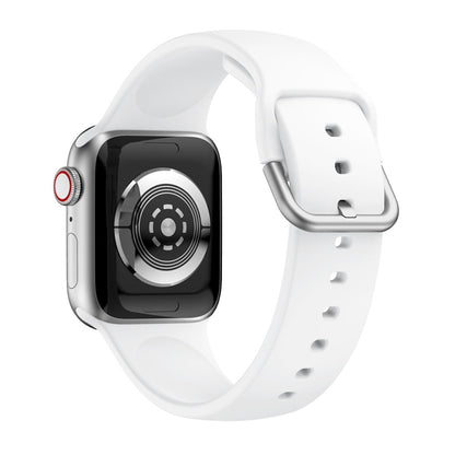 Single-color Silicone Buckle Replacement Strap Watchband For Apple Watch Series