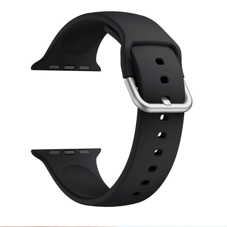 Single-color Silicone Buckle Replacement Strap Watchband For Apple Watch Series, 7 41mm / 6 & SE & 5 & 4 40mm / 3 & 2 & 1 38mm, 7 45mm / 6 & SE & 5 & 4 44mm / 3 & 2 & 1 42mm