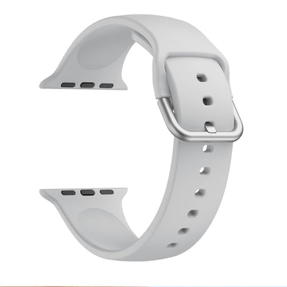 Single-color Silicone Buckle Replacement Strap Watchband For Apple Watch Series, 7 41mm / 6 & SE & 5 & 4 40mm / 3 & 2 & 1 38mm, 7 45mm / 6 & SE & 5 & 4 44mm / 3 & 2 & 1 42mm